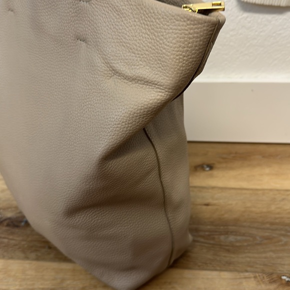 Quince taupe Italian tall cow leather tote bag - Picture 6 of 16